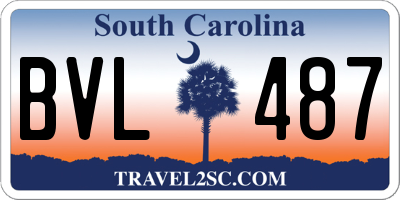 SC license plate BVL487
