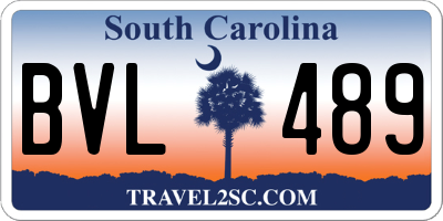 SC license plate BVL489