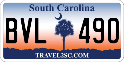 SC license plate BVL490