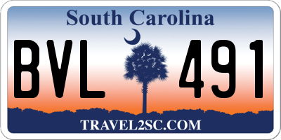 SC license plate BVL491
