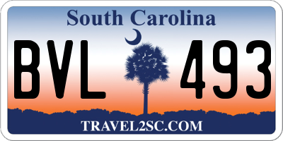 SC license plate BVL493