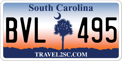 SC license plate BVL495