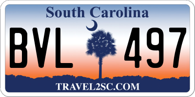 SC license plate BVL497