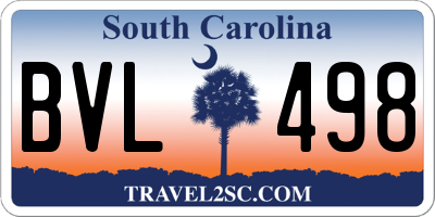 SC license plate BVL498