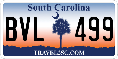 SC license plate BVL499
