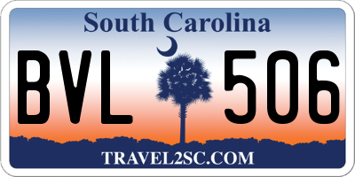 SC license plate BVL506