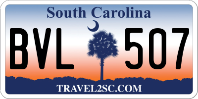 SC license plate BVL507