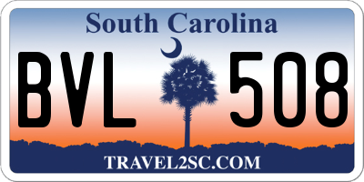 SC license plate BVL508