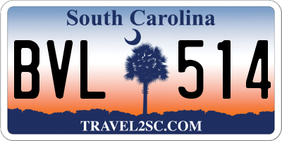 SC license plate BVL514