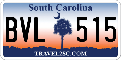 SC license plate BVL515