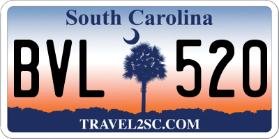 SC license plate BVL520
