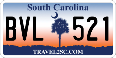 SC license plate BVL521