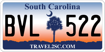 SC license plate BVL522