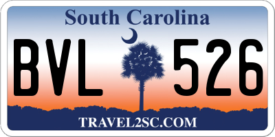 SC license plate BVL526