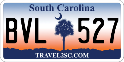 SC license plate BVL527