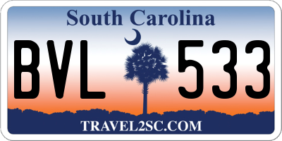 SC license plate BVL533