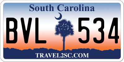 SC license plate BVL534