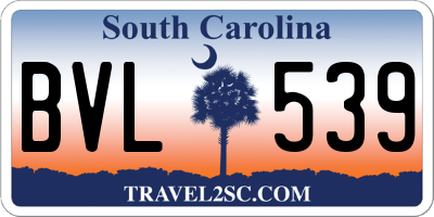 SC license plate BVL539