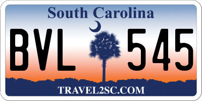 SC license plate BVL545