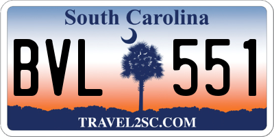 SC license plate BVL551