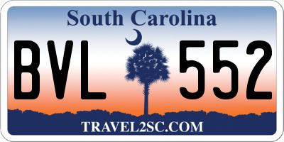 SC license plate BVL552