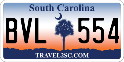 SC license plate BVL554
