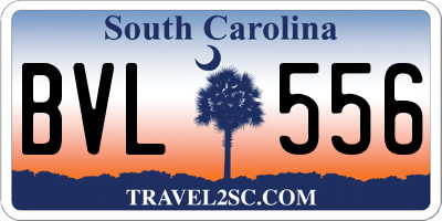 SC license plate BVL556