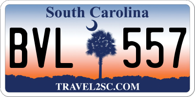 SC license plate BVL557