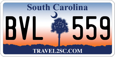 SC license plate BVL559