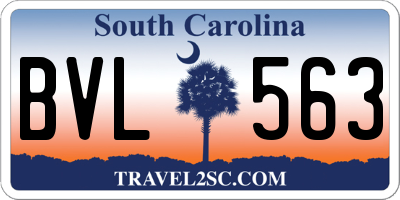 SC license plate BVL563