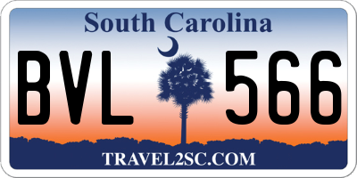 SC license plate BVL566