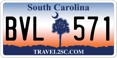 SC license plate BVL571
