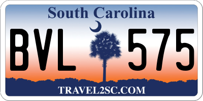 SC license plate BVL575