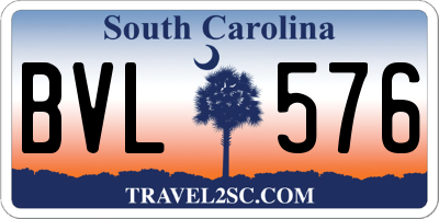 SC license plate BVL576