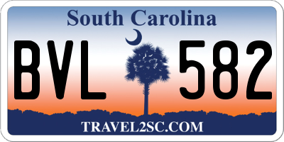 SC license plate BVL582
