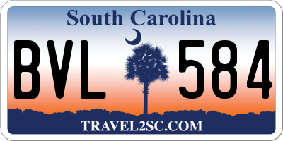 SC license plate BVL584