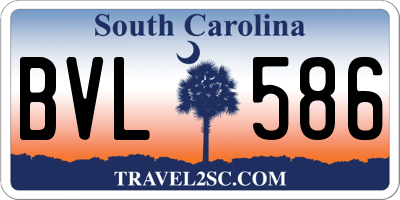 SC license plate BVL586