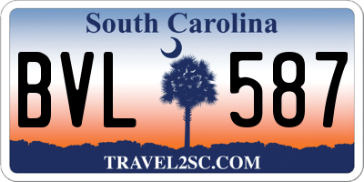 SC license plate BVL587