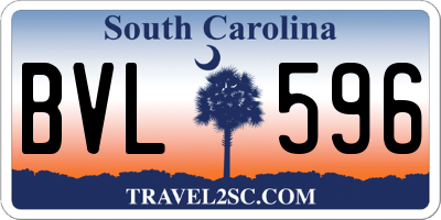 SC license plate BVL596
