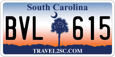 SC license plate BVL615