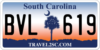 SC license plate BVL619