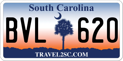SC license plate BVL620