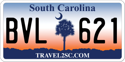 SC license plate BVL621
