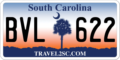 SC license plate BVL622