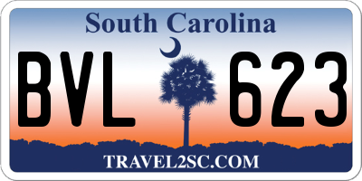 SC license plate BVL623
