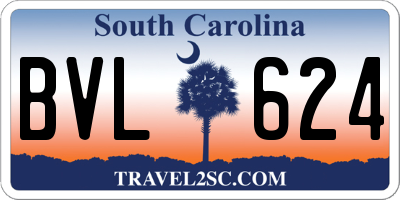 SC license plate BVL624