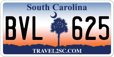 SC license plate BVL625
