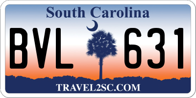 SC license plate BVL631