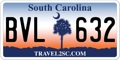 SC license plate BVL632