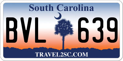 SC license plate BVL639